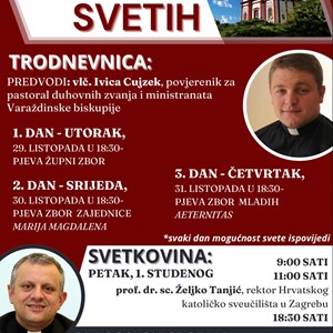 Prvi dan trodnevnice uoči svetkovine Svih svetih u Sesvetama