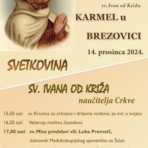 Proslava svetkovine sv. Ivana od Križa u Karmelu u Brezovici