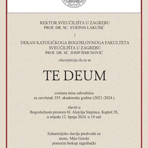Misa zahvalnica za završetak 355. akademske godine