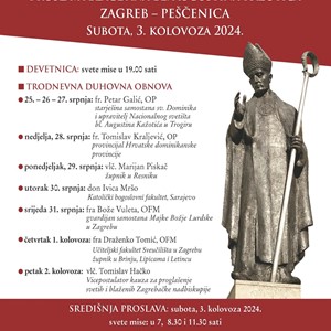 Prvi dan devetnice uoči proslave blagdana bl. Augustina Kažotića, Zagreb - Peščenica