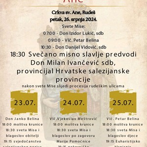 Proslava svetkovine sv. Joakima i Ane u Rudešu