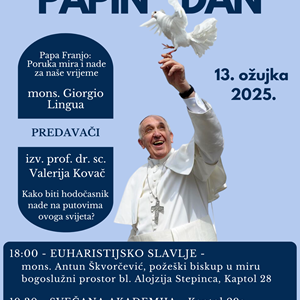 Biskup Škvorčević predvodit će misu za Papin dan u Bogoslužnom prostoru bl. Alojzija Stepinca