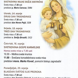 Dani Blažene Djevice Marije u Karmelu Majke Božje Bistričke i bl. Alojzija Stepinca