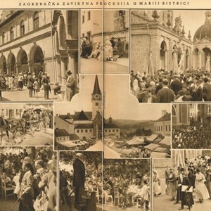Prikaz hodočašća vjernika grada Zagreba Majci Božjoj Bistričkoj iz 1927. godine