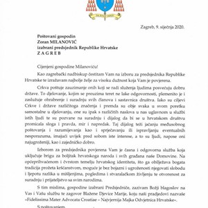 Čestitka kardinala Bozanića izabranom predsjedniku Republike Hrvatske Zoranu Milanoviću