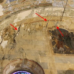 Zbog oštećenja u potresu privremeno neuporabljiva župna crkva sv. Ivana Krstitelja u Rečici