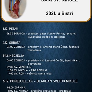 Dani sv. Nikole 2021. u Bistri