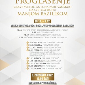 Kardinal Bozanić predvodi misno slavlje proglašenja crkve sv. Antuna Padovanskoga manjom bazilikom