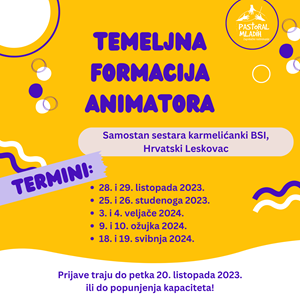 Otvorene prijave za Temeljnu formaciju animatora