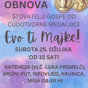 Korizmena duhovna obnova u Župi Bezgrešnog začeća BDM, Malešnica-Oranice