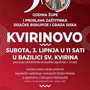 Nadbiskup Kutleša predvodi misno slavlje prigodom proslave sv. Kvirina, zaštitnika Sisačke biskupije i grada Siska