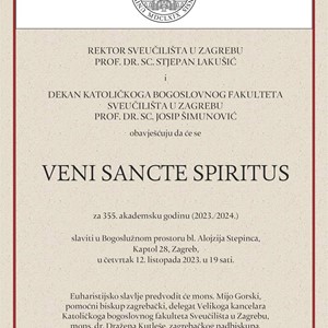 Misa sa zazivom Duha Svetoga na početku akademske godine 2023./2024. na Sveučilištu u Zagrebu