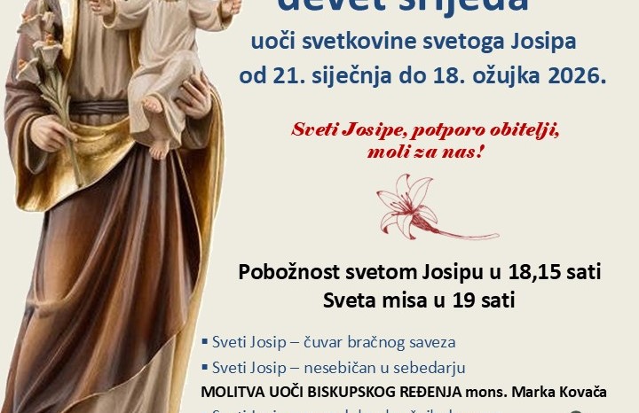 Mons. Marko Kovač predvodi misu velike devetnice svetom Josipu na Trešnjevki