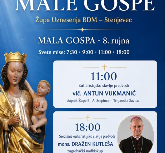 Nadbiskup Kutleša predvodi proslavu Male Gospe u Stenjevcu